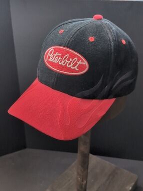 CYRK, Peterbilt Men's Red/Black Adjustable Velcro Strap Ball Cap.